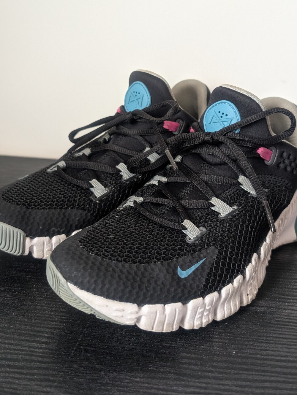 Nike Free Metcon 4 Shoes Womens Black Teal Training Sneakers CZ0596-004 Sz 9